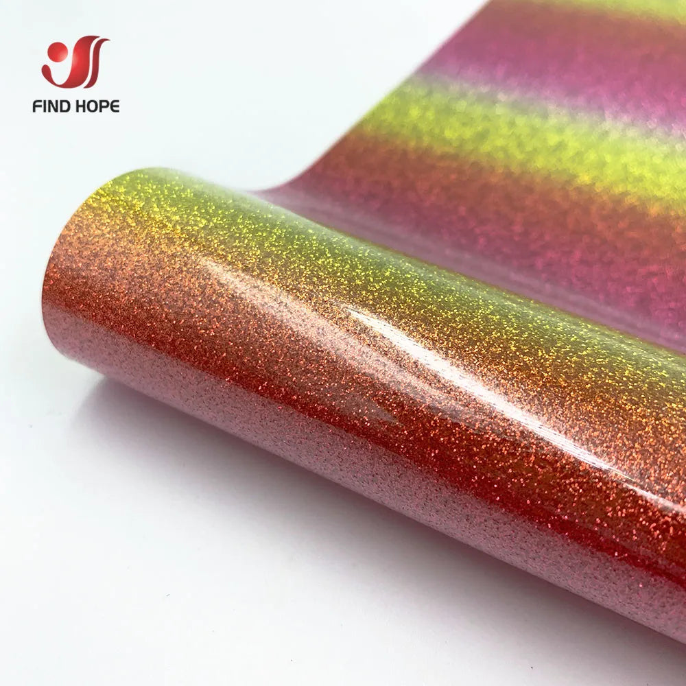 Rainbow Glitter Heat Transfer Vinyl for DIY Apparel