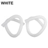A pair of white replacement pool pump hoses for above-ground Intex systems.