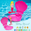 A pink rotating mermaid dive toy with an opening shell and various colored gems.