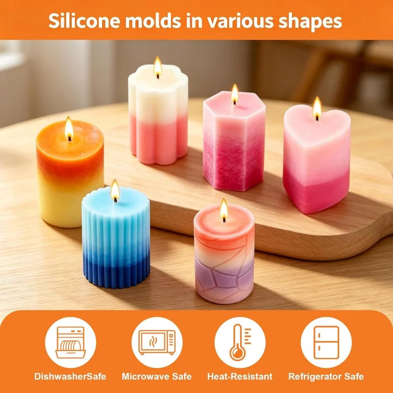 Reusable Silicone Mold Set for Candles and Crafts