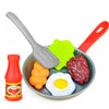 Kids Pretend Play Cooking Pan Set with Food Toys