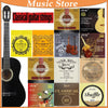 A collection of classical guitar strings including nylon and silver-plated copper wound sets.
