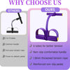 Comparison image showing a purple resistance band kit with a handle and pedal against another product.