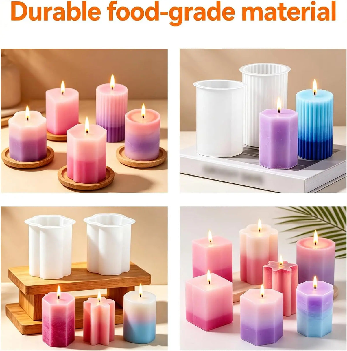 Reusable Silicone Mold Set for Candles and Crafts