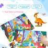 Educational puzzle poster featuring high definition drawings of various animal cartoons for kids