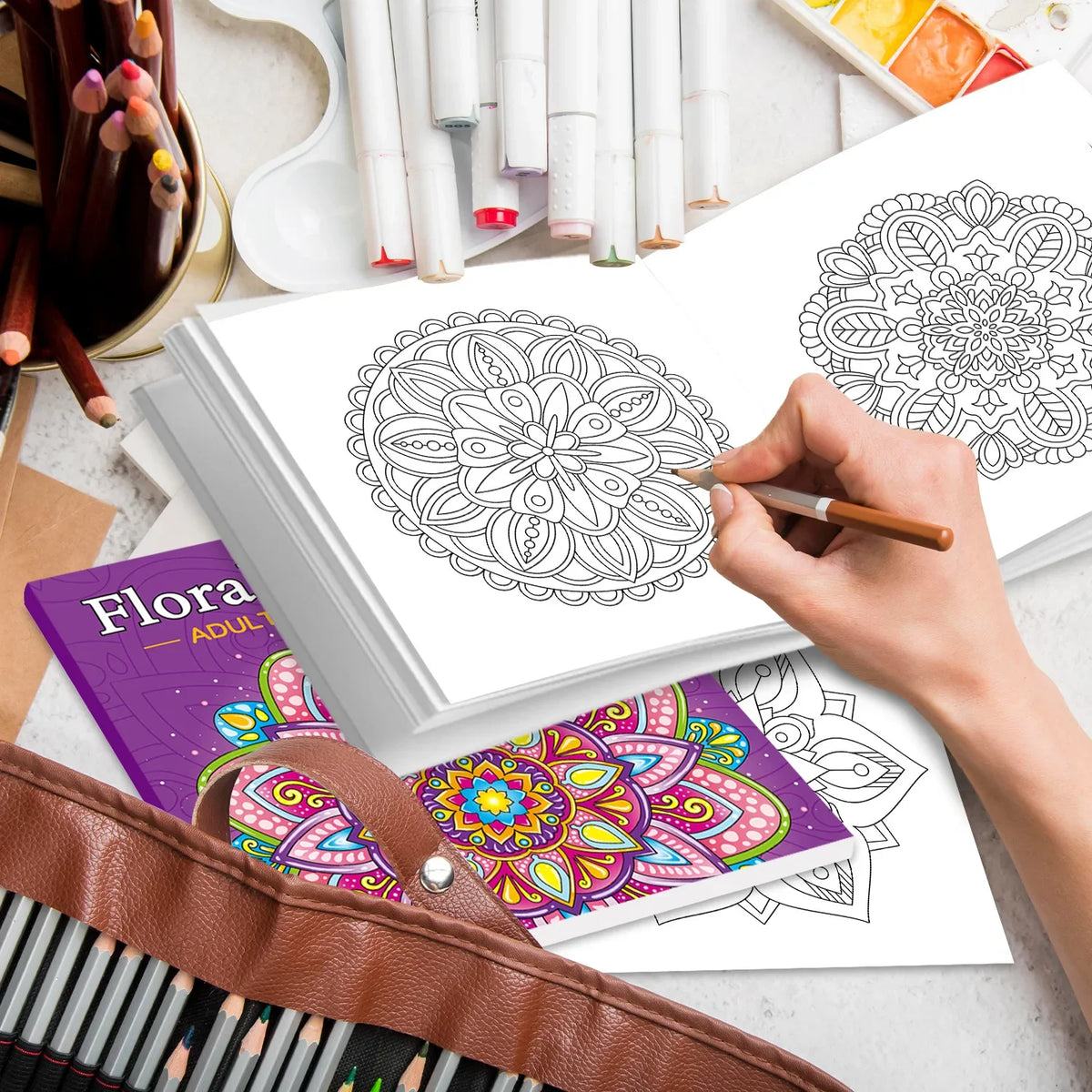 Adult Mandala Coloring Book – 32 Stress-Relief Designs