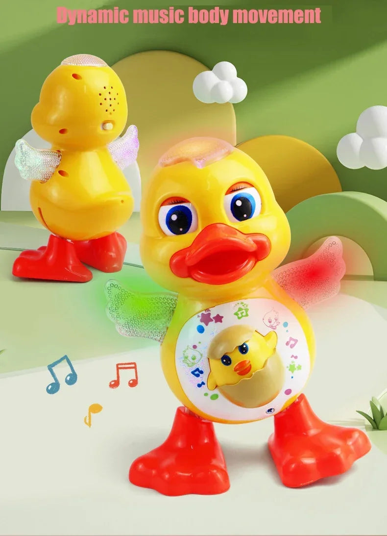 Electric Dancing Duck Toy with Music and Light-Up Eyes