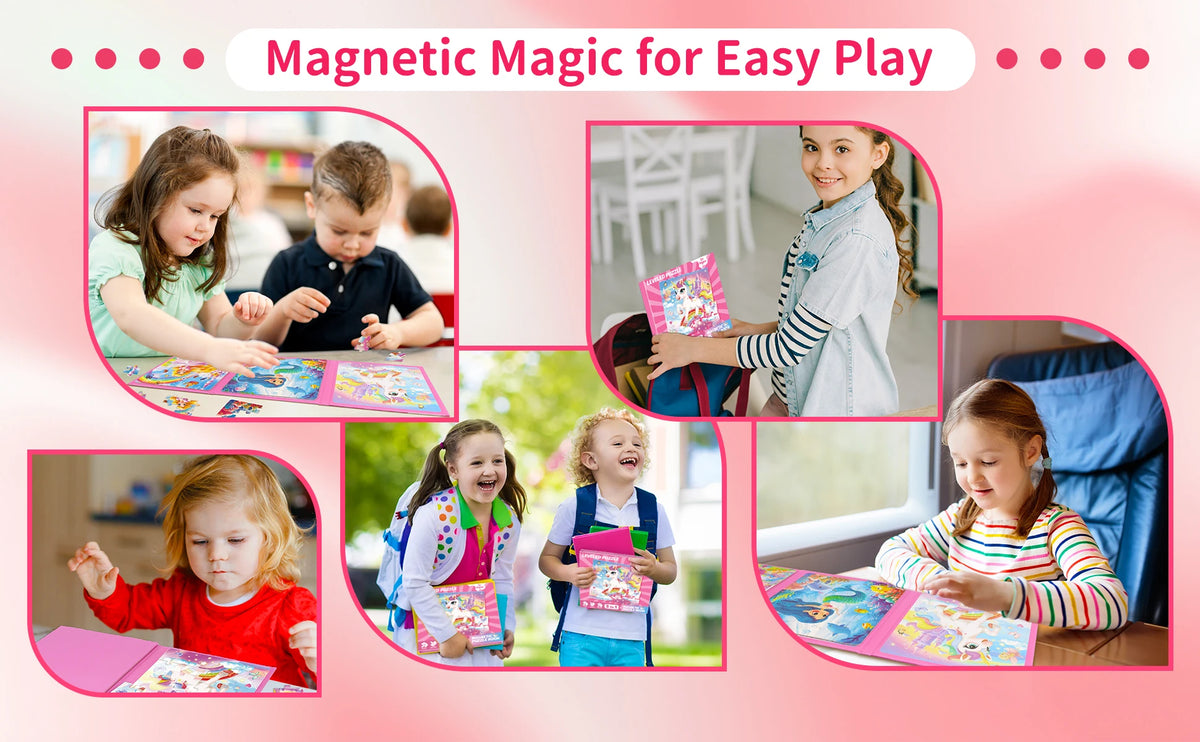 Unicorn Mermaid Magnetic Puzzle Set for Kids