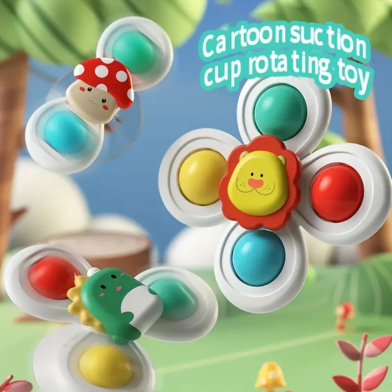 Suction Cup Spinning Toys for Babies – Bath & Travel Sensory Fun
