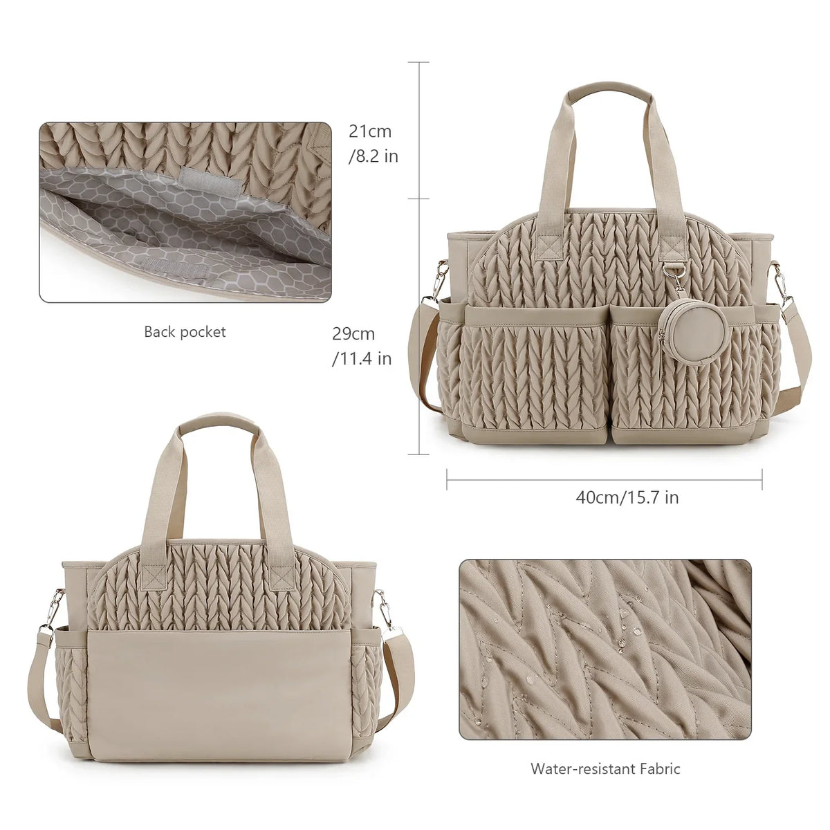 Waterproof Diaper Bag with Multiple Pockets for Parents