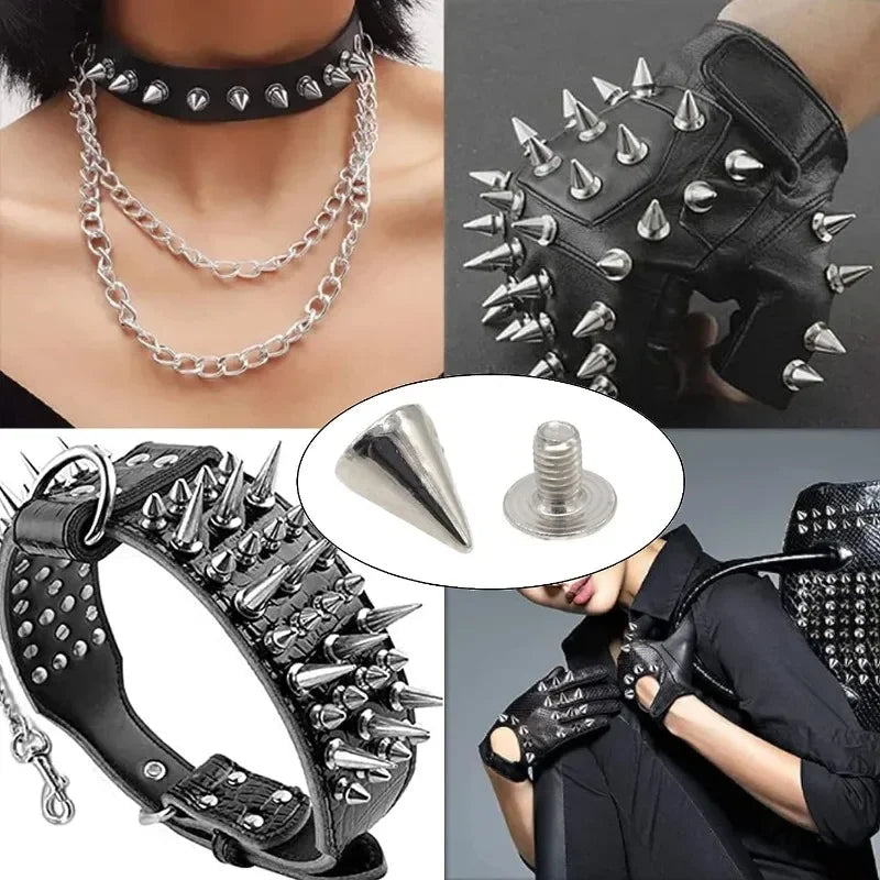 Cone Stud Rivets with Screw Backs for DIY Leather, Clothing & Accessories