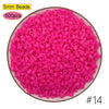 A circular display of 500 pink 5mm beads used for craft projects.