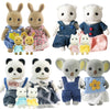 Forest Animal Family Dollhouse Set with Mini Furniture