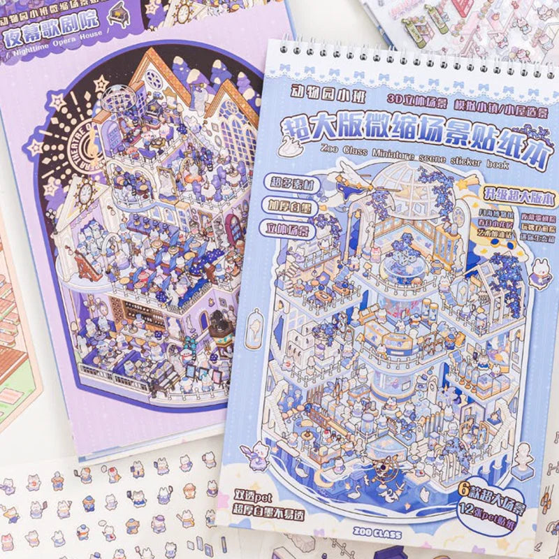 3D Miniature Scene Sticker Book for Kids