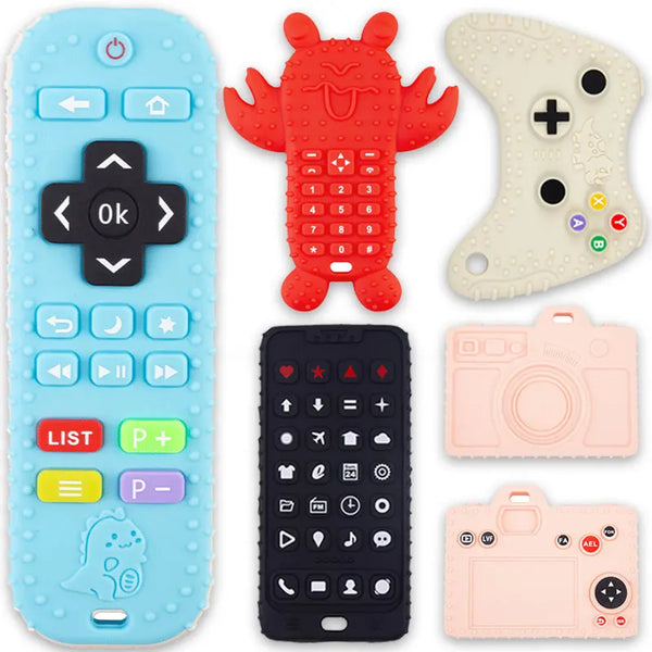 Silicone Remote Control Teether for Baby Teething Relief