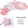 Pink and white resin nail art palette with gold trim display props and shooting props
