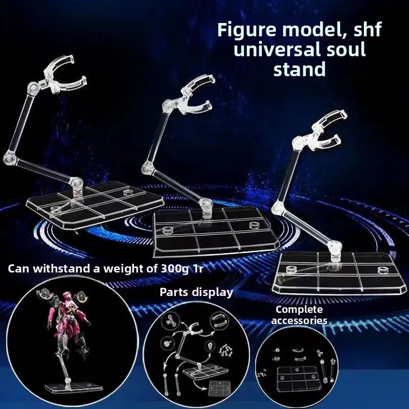 Figure model universal soul stand showing various setups and accessories