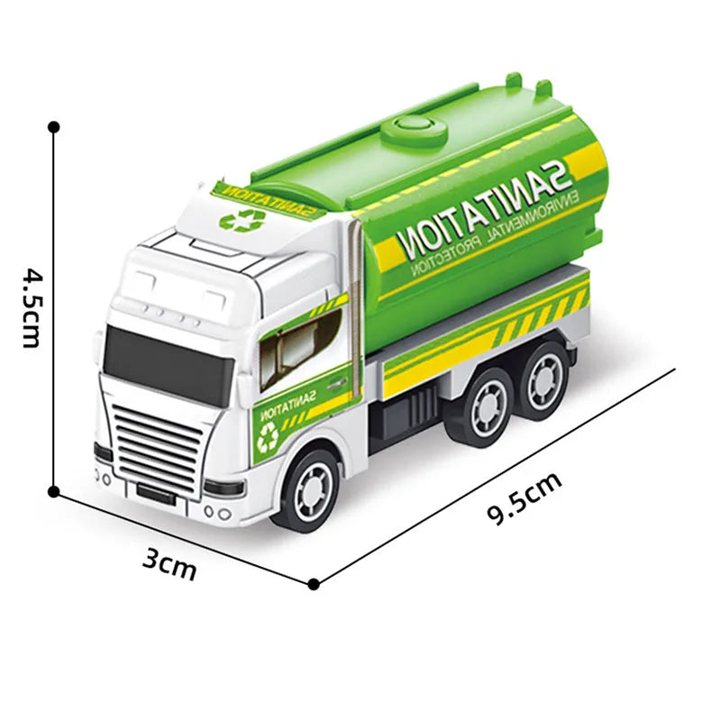 Mini Pull-Back Sanitation Trucks Set of 4