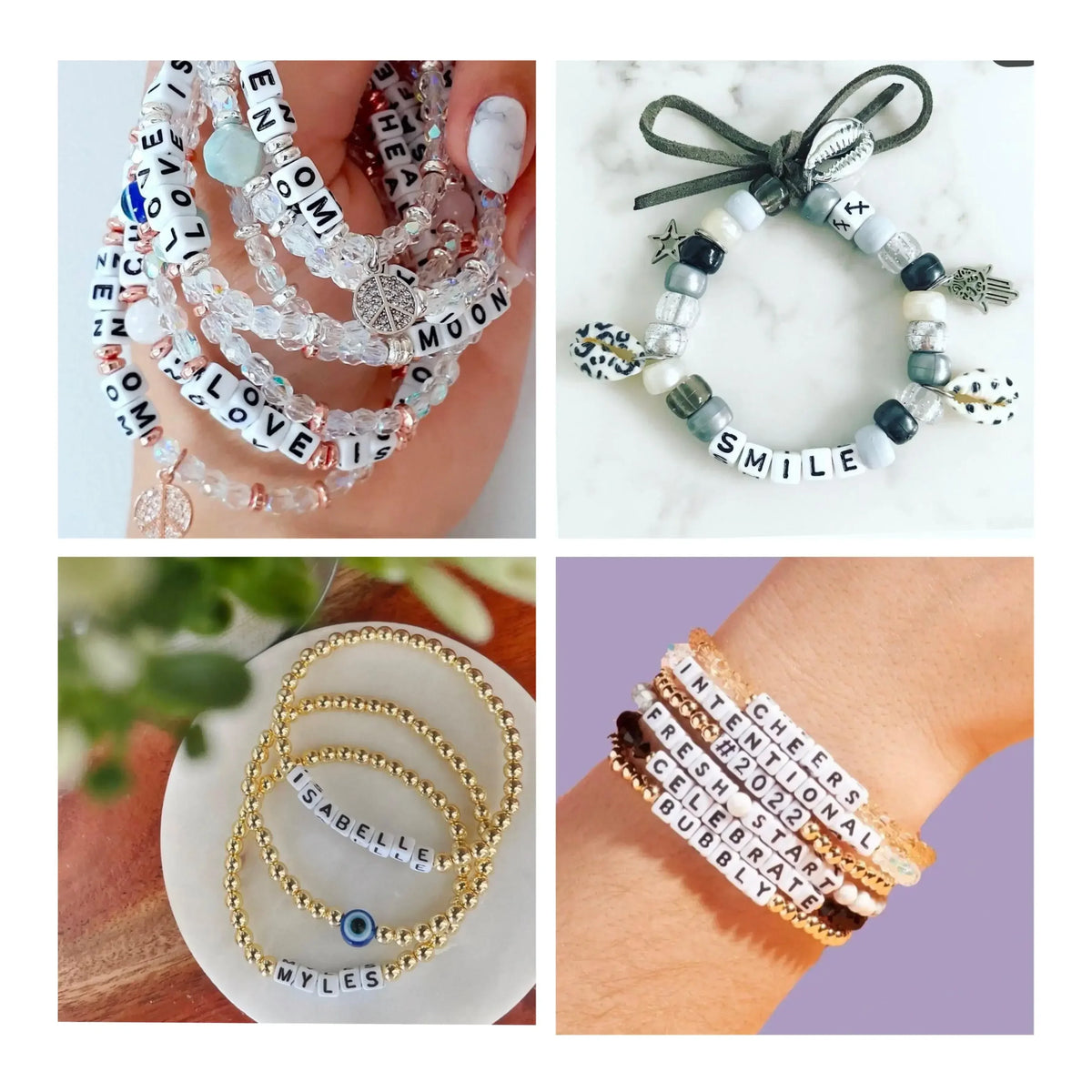 Acrylic Alphabet Beads for Jewelry Making - Mixed Letter Cubes