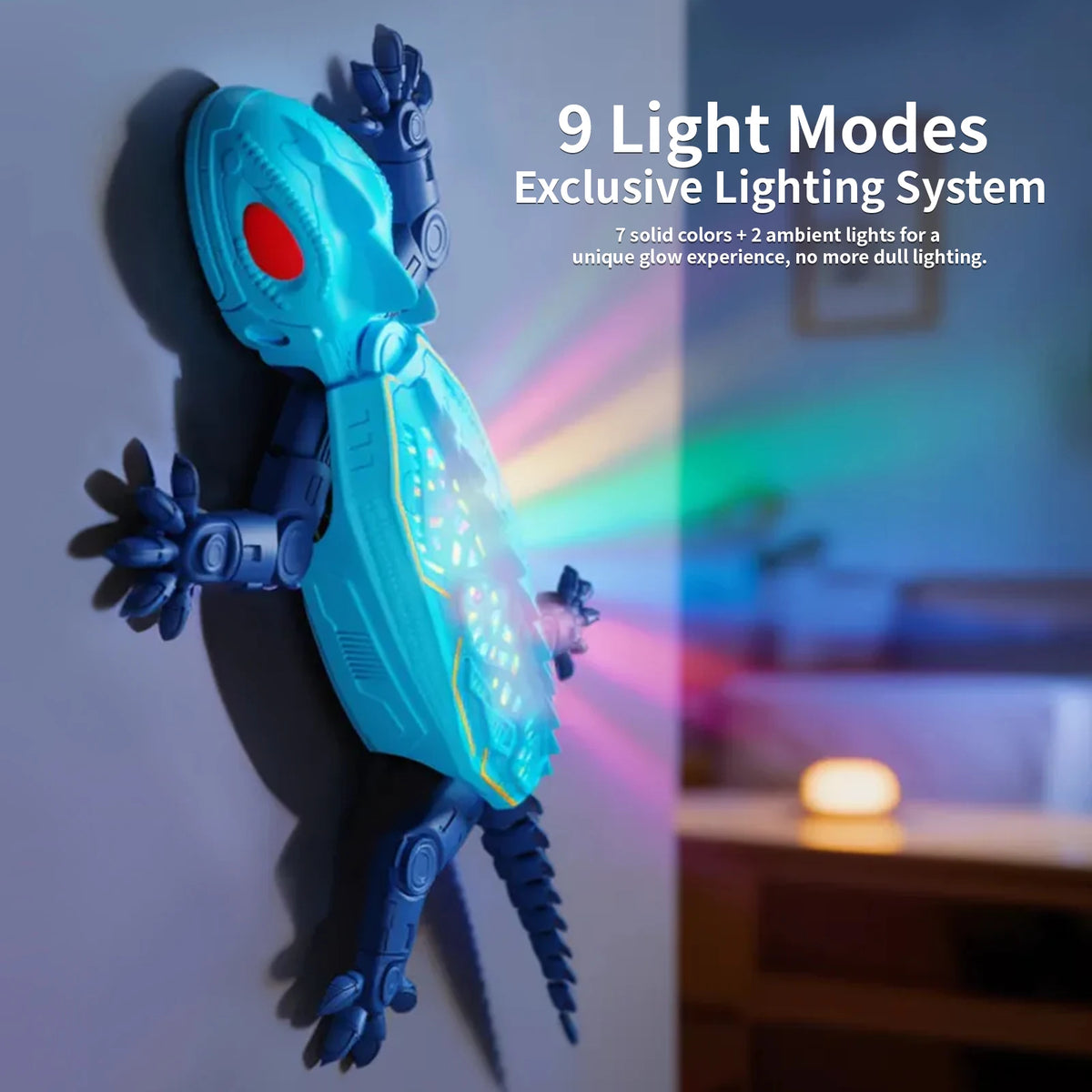 Remote Control Wall-Climbing Gecko Toy with LED Lights