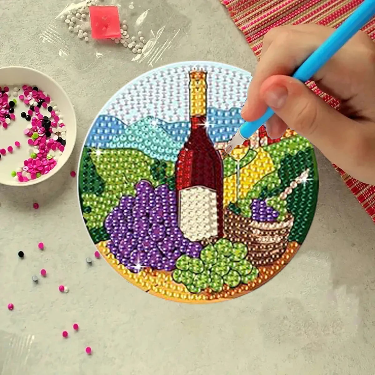 DIY Diamond Art Coaster Kit with Stand