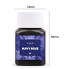A dark glass bottle of Navy Blue tie dye kit with a white cap and a 33mm diameter.