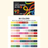 A set of 90 colors of acrylic gel pens for drawing and journaling.