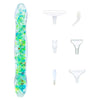 Glow-in-the-dark diamond painting pen with six interchangeable tips shown in various forms.