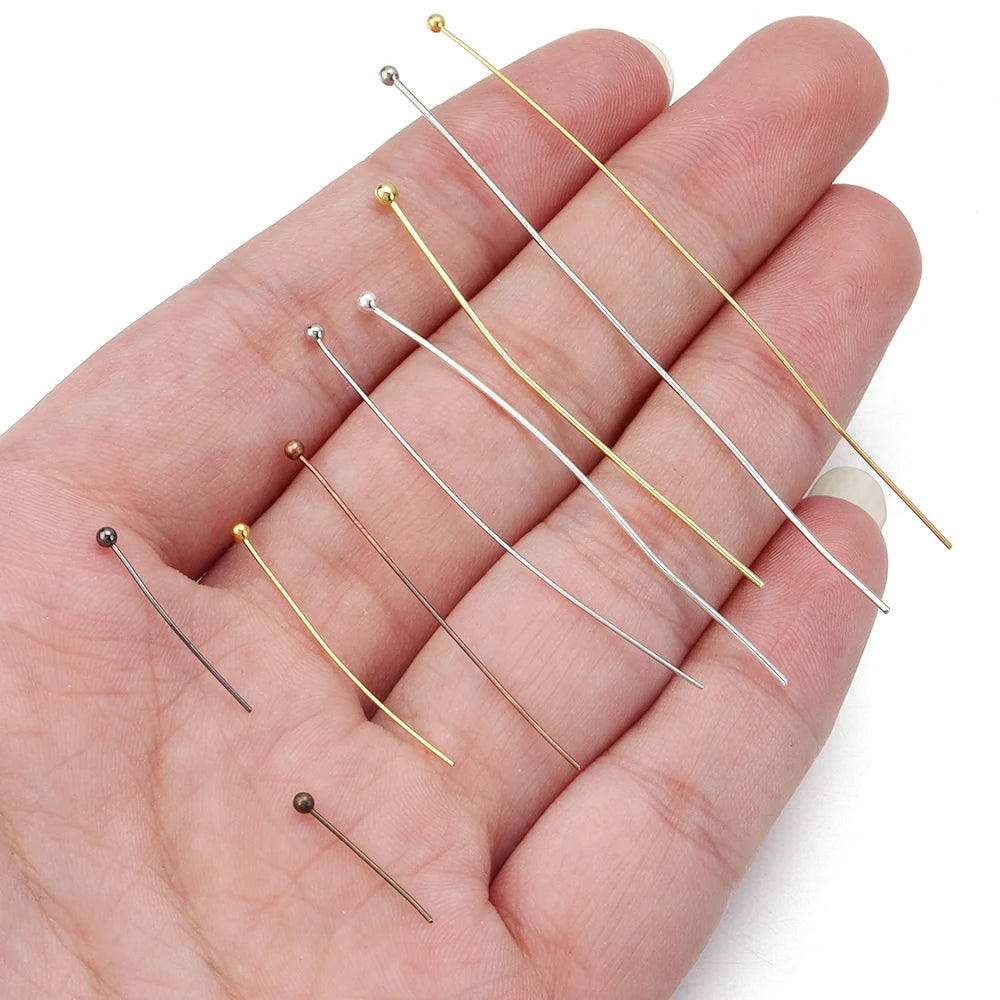 Gold Plated Ball Head Pins for Jewelry Making