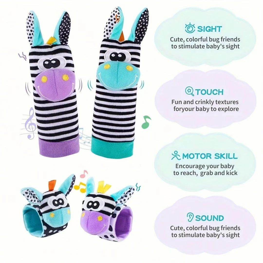 Baby Rattle Sock Toy Set – Soft Sensory & Teething Fun