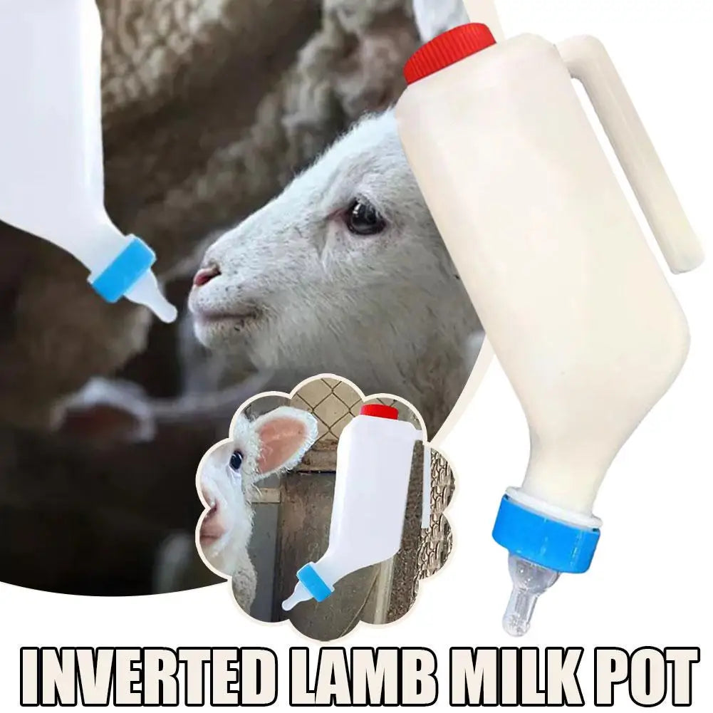 Hangable Lamb Nursing Bottle with Soft Nipple for Goat, Calf, and Cattle