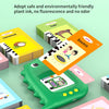 Colorful cards with a multicolored pattern used for fun learning, featuring ingredients like coconut and hamburger.