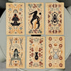 A set of ten inspirational oracle cards featuring nature and mystical imagery on light beige backgrounds.