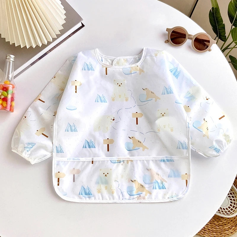 Waterproof Long Sleeve Baby Bib with Full Sleeve Protection
