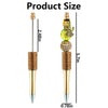 A DIY beaded ballpoint pen craft kit showing a gold-colored pen with a decorative beaded top and a clear barrel.