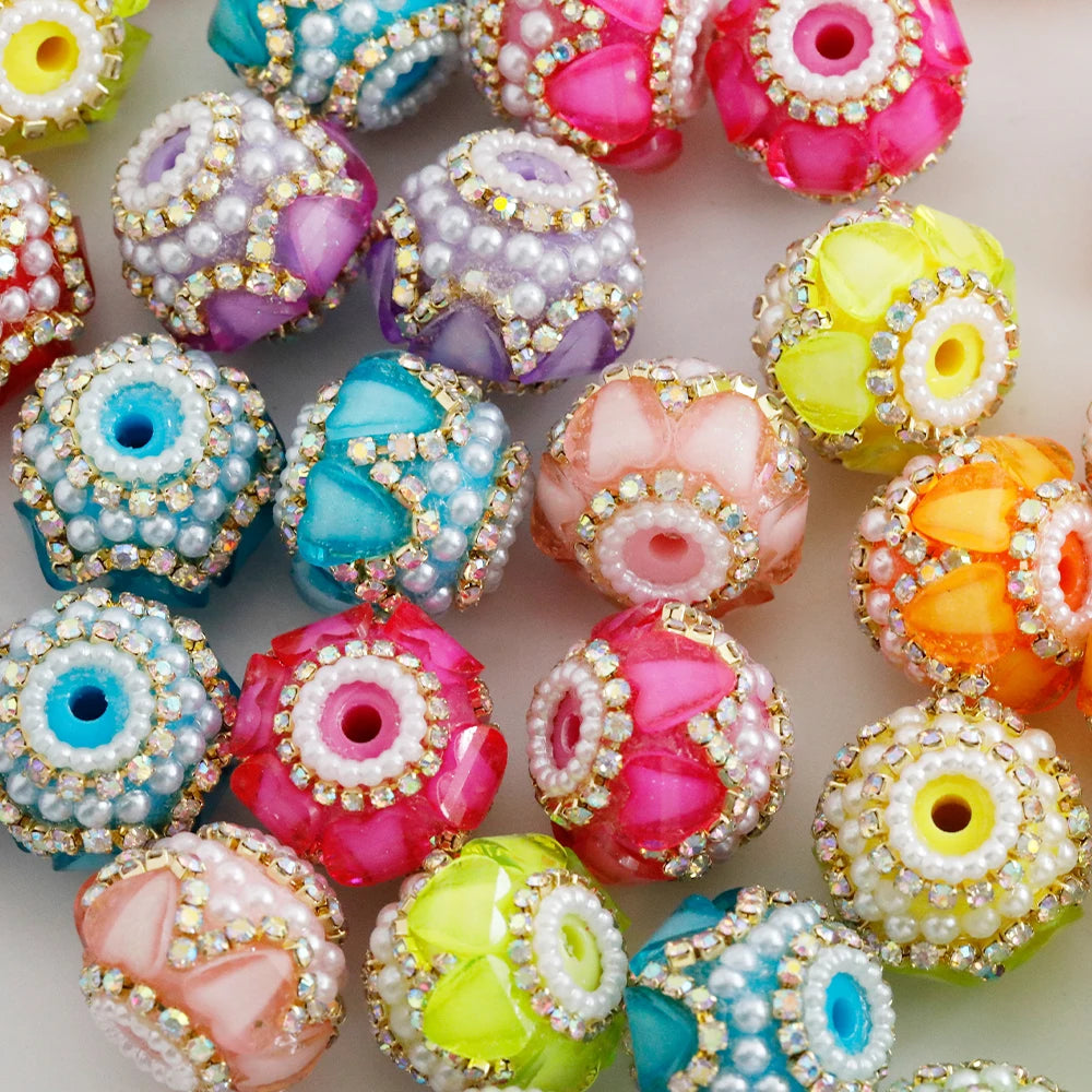 Acrylic Rhinestone Round Beads for Jewelry Making