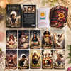 A collection of Embrace the Fullness Tarot cards featuring various imagery and a guidebook.