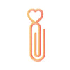 A set of heart-shaped canvas clips in a peach or orange color.