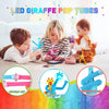LED Giraffe Pop Tube Fidget Toys with Suction Cups (Set of 4)