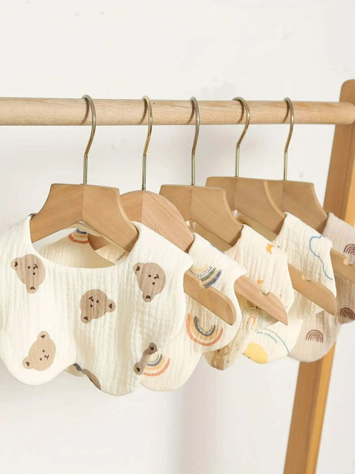 Unisex Newborn Baby Bibs Set with Burp Cloths