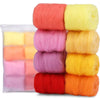 8-Color Wool Roving for Needle Felting – 100% Natural Fiber Craft Set