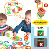 A set of colorful magnetic building blocks and stacking toys for children's STEM learning.