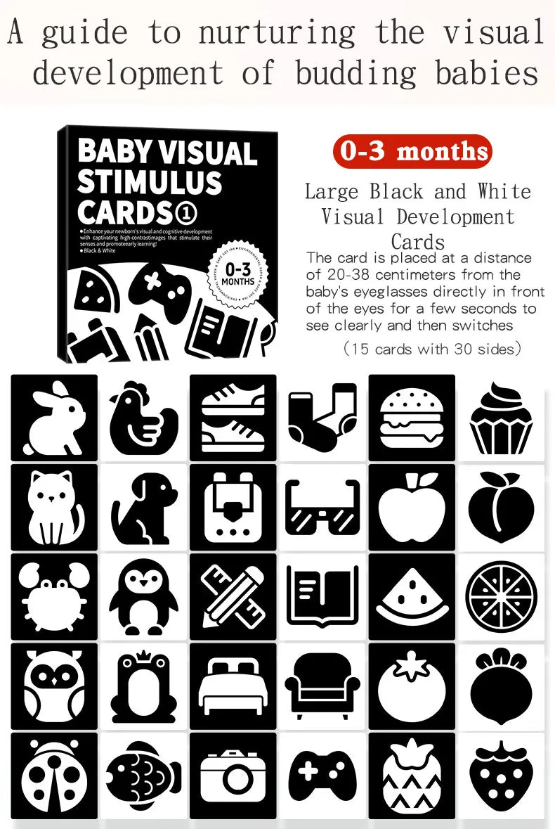 Montessori High-Contrast Visual Stimulation Cards for Babies