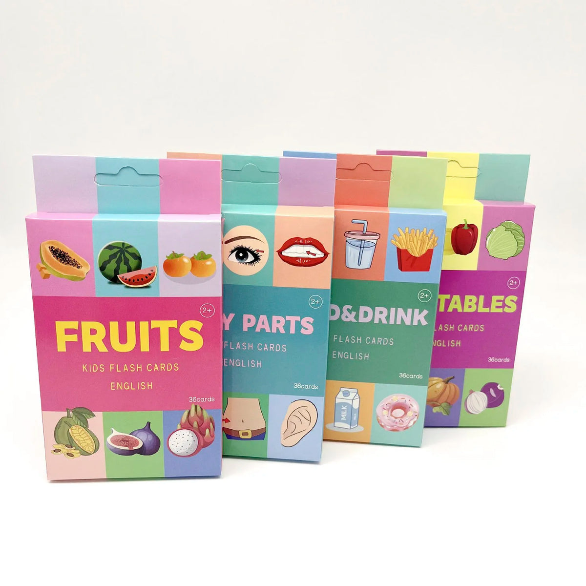Animal Shape Color & Time Learning Flash Cards for Kids