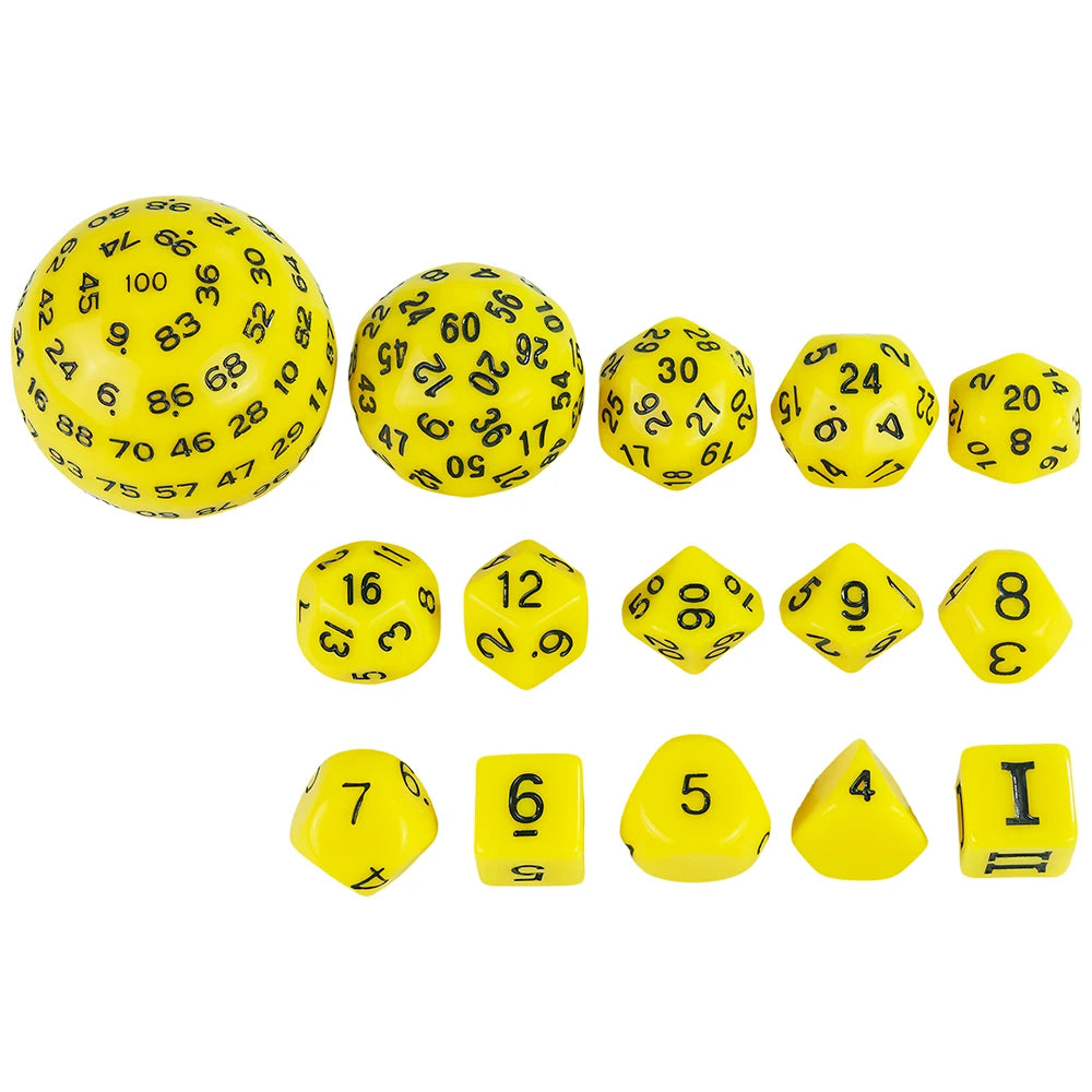 15-Piece Polyhedral Acrylic Dice Set for RPGs & Tabletop Games