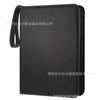 Black PU leather card binder with a zipper closure.