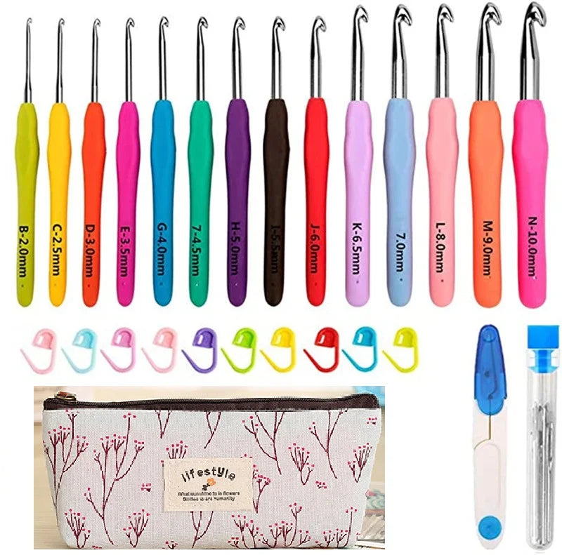 Ergonomic Crochet Hook Set with Storage Case