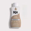 A bottle of Rit All Purpose Dye in taupe color with a white cap and label.