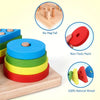 Wooden Shape Sorter & Stacking Toy for Toddlers