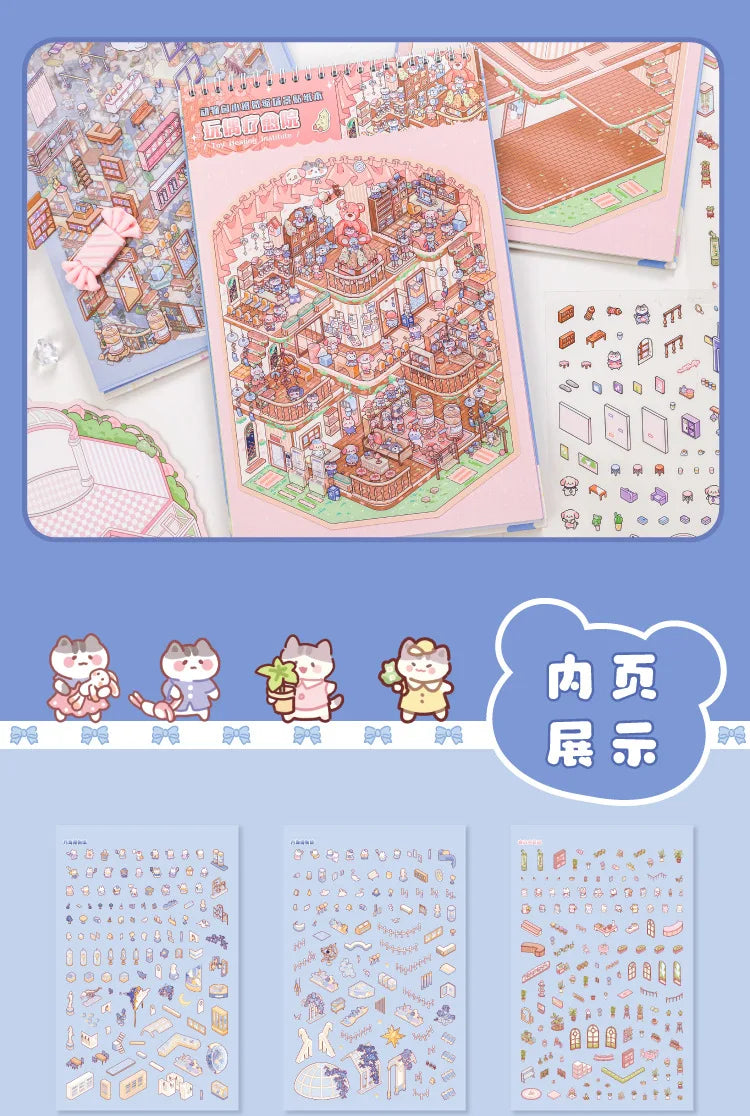 3D Miniature Scene Sticker Book for Kids